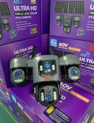 Ubox App Three Lens Solar Powered CCTV Camera 4g