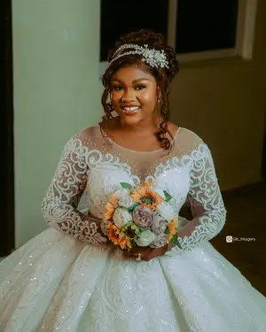 Long Sleeve Beaded Bridal Gown - Style 439