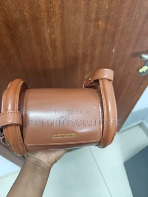 Brown Leather Cylinder Crossbody Bag