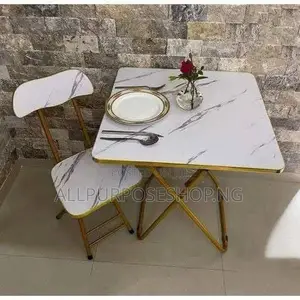 Marble White Foldable Table and Chair