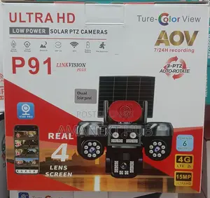 Upgraded 4 Lens Solar Camera With 2 Panels (15pm)