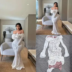 Vintage Floral Lace Off Shoulder Gown for Sale in Ikeja