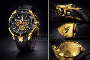Lamborghini Quality Luxury Men Genuine Leather Wristwatch