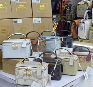 Box-Shaped Coach Top-Handle Vanity Bags