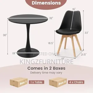 Tangkula Round Dining Table Set for 4