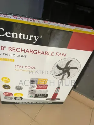 Century 18 Inch Fan – Fast Charging, Long Lasting Battery