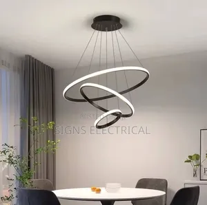 Menvix Modern Pendant Lamp Led Rings Circle Hanging Chandelier