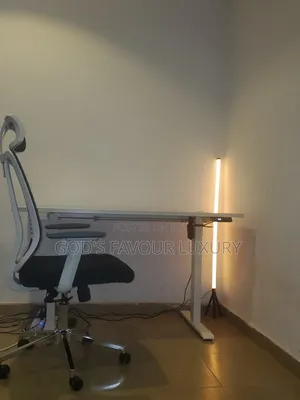 Office Ergonomic Office Swivel Chair and Electric Adjustable Desk.
