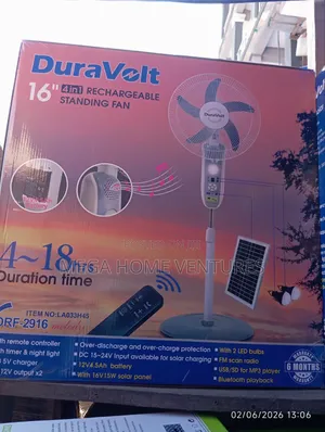 Duravolt 4in1 Solar Rechargable Standing Fan