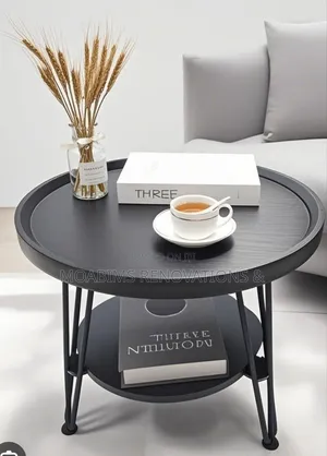 Luxury Coffee -Double Round Table (Brown / Black)