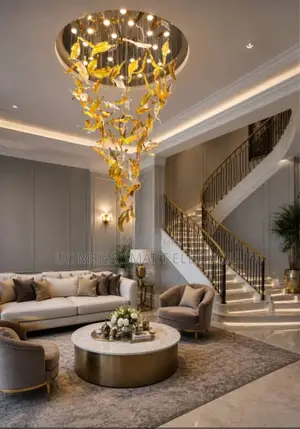Luxury Maple Leaf Murano Glass Ceiling Light Transparent White