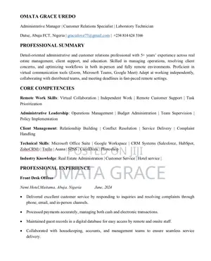 Front Desk Officer