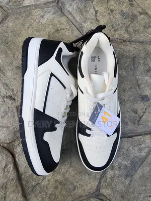Black and White Comfortable Lace Up Sneakers by Primark