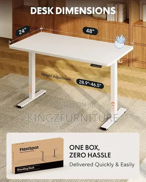 Height Adjustable Electric Desk , White