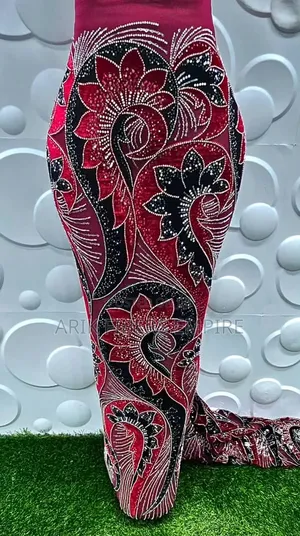 Full Velvet Embroidered Beaded Fabric
