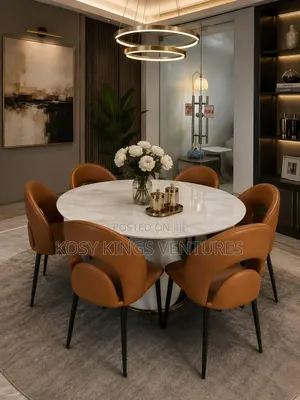 Turkish Imported Marble Top Dining Set (Six Seater)