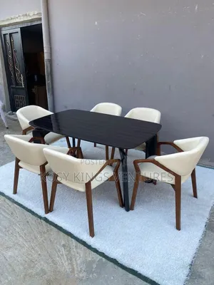 Elegant Imported Marble Top Six Seater Dining Set
