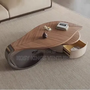 Luxurious Leaf Shaped Center Table With Drawer