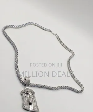 Classic Christ Inspires Men's Iced Cut Out Silver Neckpiece