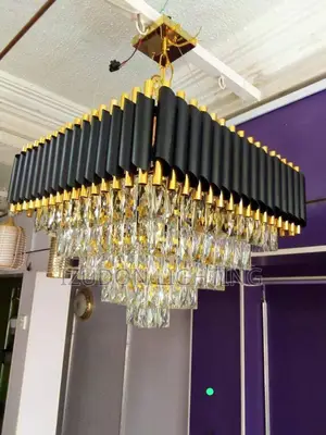 By 500mm Luxury Black and Gold Crystal Chandelier Light