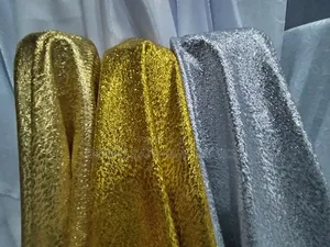 Yellow and Silver Damask Fabric