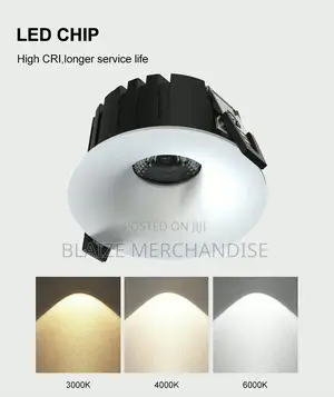 Black White Embedded Ceiling Down Light 3cct Indoor Cob Led Spotlights