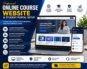 Professional Online Course Website Student Portal Setup