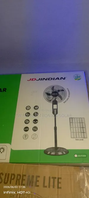 Solar Rechargeable Fan With Panel and Bulb