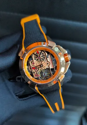 Jacob Co Epic X Skeleton With a Rose Gold Case/Black Rubber Strap