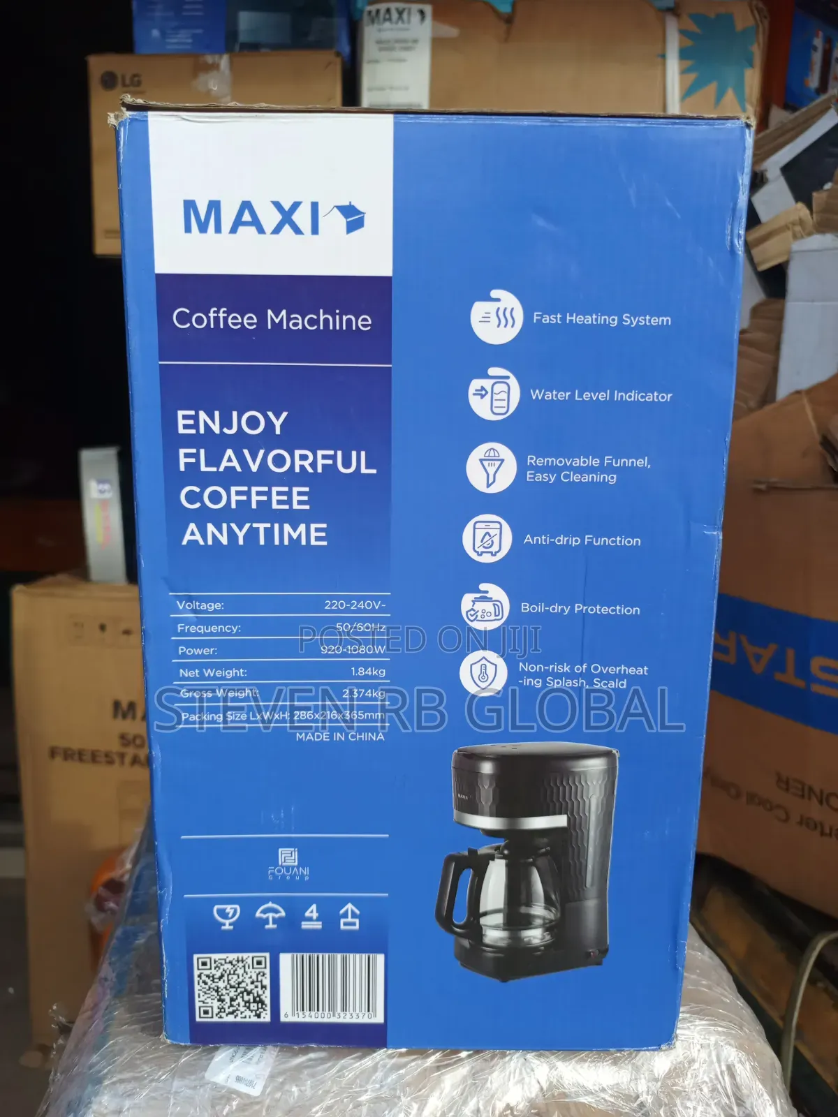 Maxi Coffee Maker 1000w | D1501w (Black)