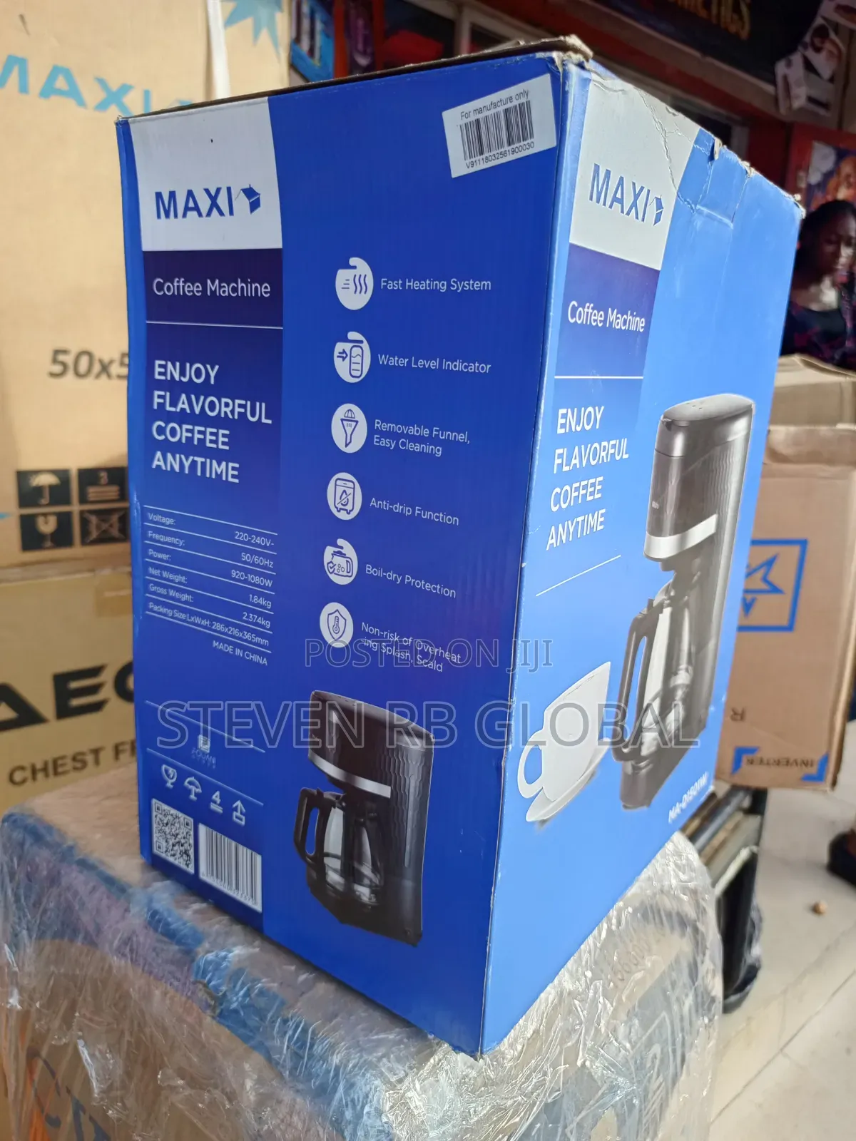 Maxi Coffee Maker 1000w | D1501w (Black)