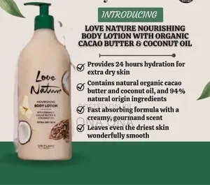 Love Nature Body Lotion With Cacao Butter Coconut Oil