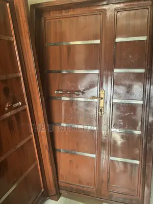 Modern Luxury Double Metal Door(Wood Polished)
