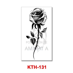 Black Flower Art Tattoo Stickers