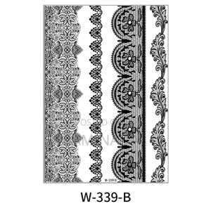 Black Floral Henna Tattoo Stickers
