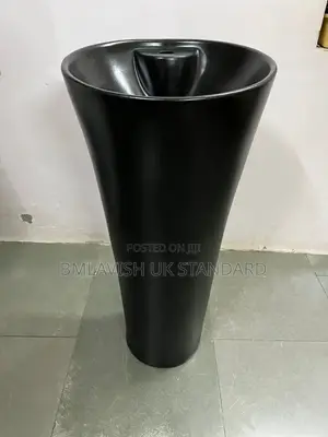 Freestanding Ceramic Wash Basin Matte Black