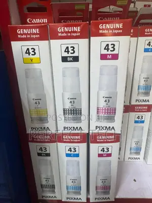 Genuine Canon Gi-43bk Black, Magenta, Yellow, And Cyan Ink Bottle