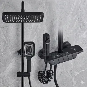 Luxury Matte Black Thermostatic Shower System