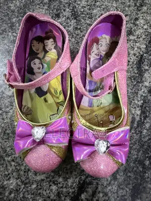 Children's Disney Princess Pink Glitter Dress Shoes With Bow