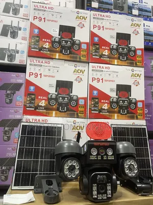 Upgraded P91 4lens Camera V380pro Dual Solar Panel Aov 3ptz 15mp 4g