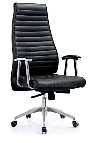 Executive High Back Office Chair – Black Leather