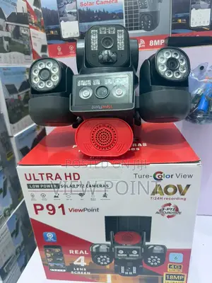 View Point 4-Lens Solar Security Camera -Human Tracking Night Vision