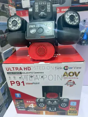 View Point 4-Lens Solar CCTV – 4g Connectivity Ai Tracking