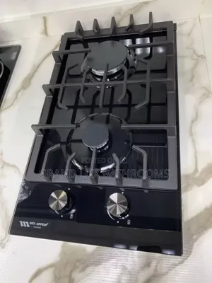 2-Burner Built-in Gas With Cast Iron Grates and Black Tempered Glas