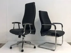 Executive Office Swivel Leather Chair and Visitor.