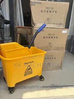 This Yellow Newmade H0110 Industrial Mop Bucket Features