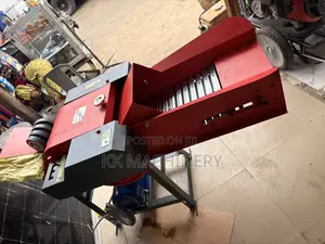 This Is a Red and Gray Agricultural Chaff Cutter Machine Designed