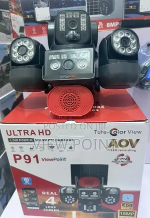 18mp View Point Ultra Vision Camera – 4lens Solar Powered Ai Enabled