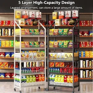 5/4 Tiers Large Merchandise Storage Rack With Wheel 2st7