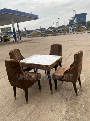 Brand New Top Quality 4 Seaters Cup Chairs With HDF Table Dinning Set